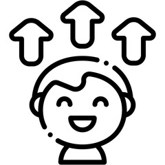 Vector Icon Growth, Avatar, Man, Person, Finance And Business, Up