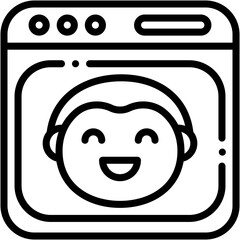 Vector Icon Video, Film, VLOG, Website, Profile, Browser