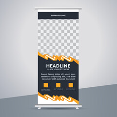 great business stand banner design with modern shape.