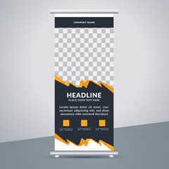 great business stand banner design with modern shape.