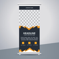 great business stand banner design with modern shape.