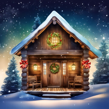 Weihnachtsurlaub in einer H&uuml;tte, gen ai
