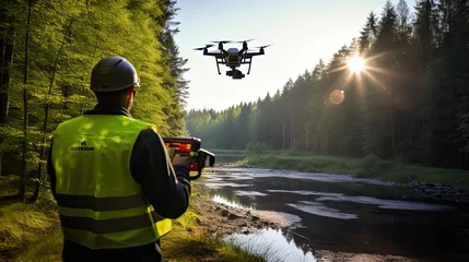  Inspection with Drone forest river © Eman Suardi