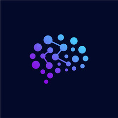 Brain tech logo vector