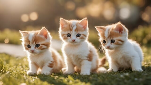 Fototapeta Cute kitten created by AI