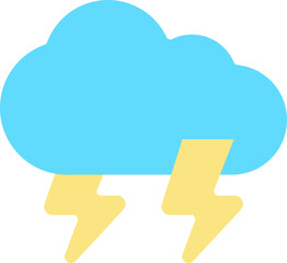 Vector Icon Lightning, Storm, Thunder, Cloud, Weather, Thunderstorm