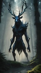 Fototapeta premium The Wendigo is a monster that lives in the forest 