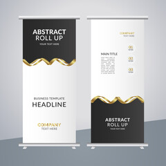 
 modern abstract business stand banner with creative golden shapes