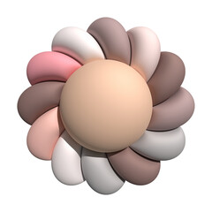 Abstract flower 3d colorful of pink symbol design for element