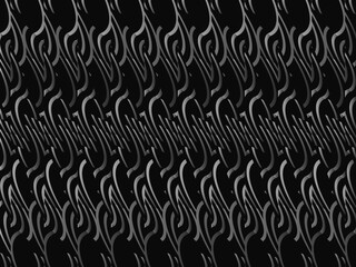 Black abstract background design. Modern wavy lines (guilloche curves) pattern in monochrome colors. Premium line texture for banner, business background. Dark horizontal vector template.