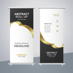 
 modern abstract business stand banner with creative golden shapes