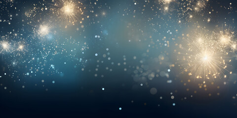 Happy New Year, Beautiful creative holiday background with fireworks and Sparkling, space for text