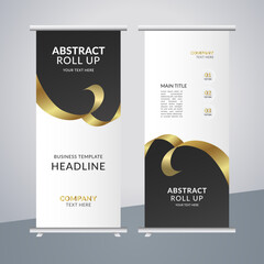 
 modern abstract business stand banner with creative golden shapes
