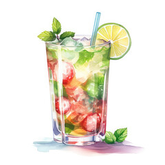 Cocktail Illustration, Generative Ai