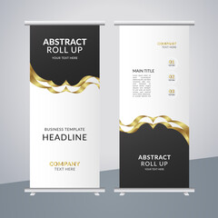 
 modern abstract business stand banner with creative golden shapes