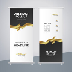
 modern abstract business stand banner with creative golden shapes