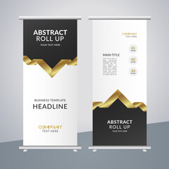 
 modern abstract business stand banner with creative golden shapes