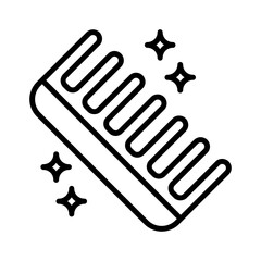 Comb hygiene icon with black outline style. comb, care, design, beauty, hair, isolated, white. Vector Illustration