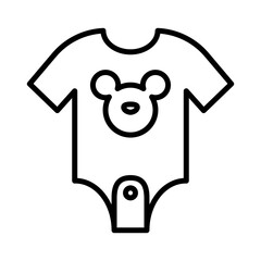 Baby clothes hygiene icon with black outline style. baby, clothes, infant, newborn, child, cute, fashion. Vector Illustration