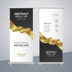
 modern abstract business stand banner with creative golden shapes
