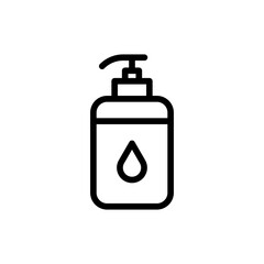 Hand soap hygiene icon with black outline style. soap, hygiene, wash, clean, health, hand, water. Vector Illustration