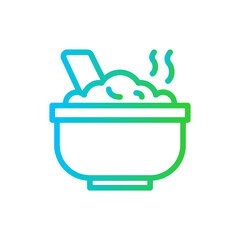 Baby meal hygiene icon with blue and green gradient outline style. meal, child, food, baby, kid, healthy, nutrition. Vector Illustration