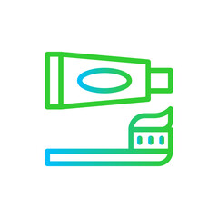 Oral hygiene hygiene icon with blue and green gradient outline style. health, care, oral, hygiene, healthy, mouth, dental. Vector Illustration