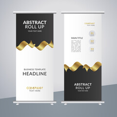 
 modern abstract business stand banner with creative golden shapes