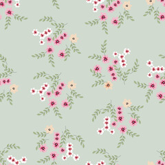 seamless small vector flower design patter on background 