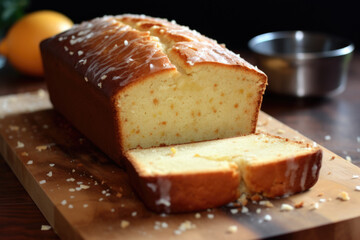 Loaf of bread sitting on top of cutting board. This versatile image can be used for various food-related themes and concepts.