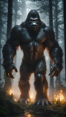 Big gorilla or Bigfoot in the forest