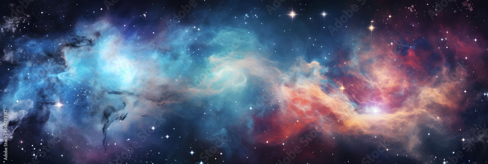 Wall mural planets and galaxy, science fiction wallpaper. beauty of deep space. billions of galaxies in the uni