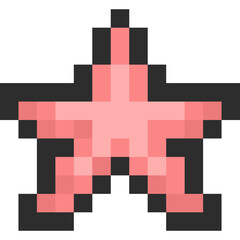 Pixel art cartoon starfish icon