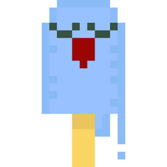 Obraz premium Pixel art cartoon happy ice cream character
