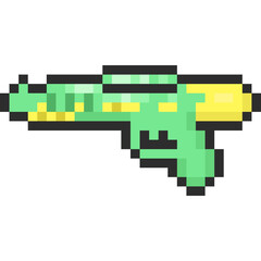 Obraz premium Pixel art cartoon water gun icon 3