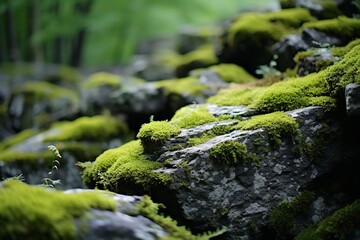 Gray Rocks With Moss - Powered by Adobe