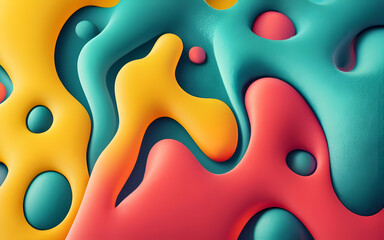 Colorful ribby contrast bright abstract futuristic cartoon background wallpaper lines shapes ai generative