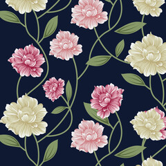 all over seamless floral flowers pattern on background