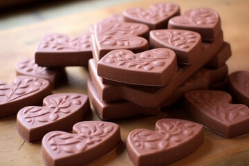 Obraz na płótnie Canvas Home made milk chocolate for valentines day gift or another holiday