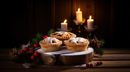 Delicious Pies on a Wooden Table