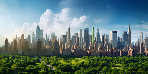 Naklejka premium Aerial Symphony of Sustainability: Bird's-Eye View of a Cityscape Showcasing Geothermal Heating Systems