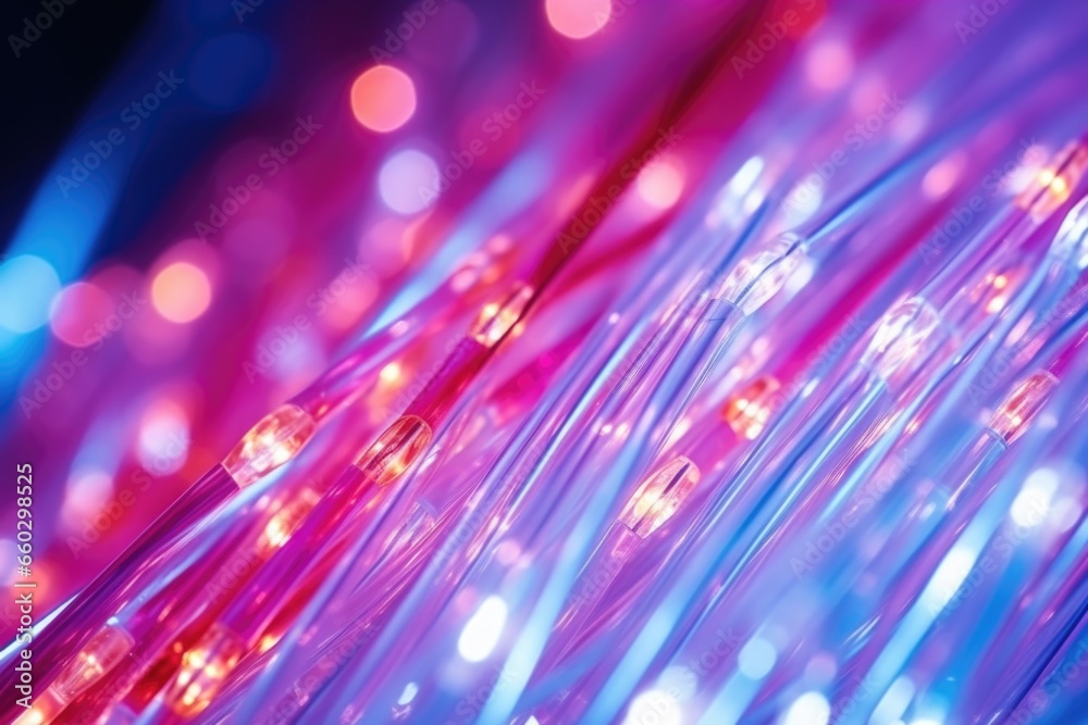 Canvas Prints macro shot of fiber optic cables with light