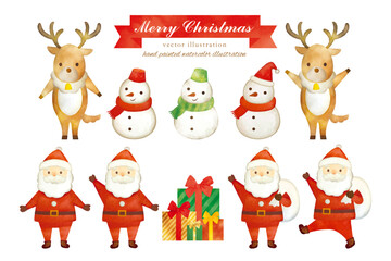 かわいいサンタクロースのイラストセット