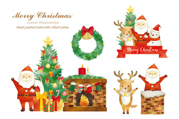 かわいいサンタクロースのイラストセット