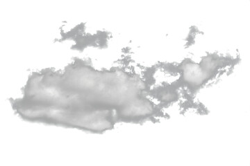 White fluffy cloud on transparent background PNG