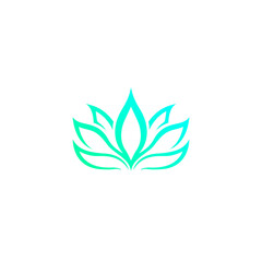 Fototapeta na wymiar Lotus Simple Vector. Lotus Leaf Logo Design