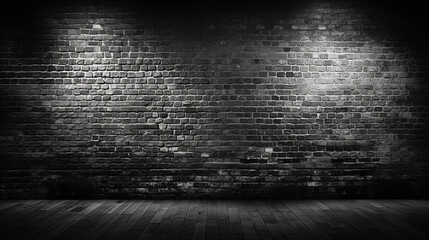 Black brick wall, black texture of a wall made of horizontal slim cut stone blocks, copy space - obrazy, fototapety, plakaty
