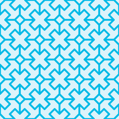 Japanese Cross Shape Diamond Vector Seamless Pattern