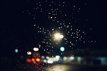 Bokeh , Rain Drops Falling down on background view, High quality photo of Rain on Window Sky Drops,...