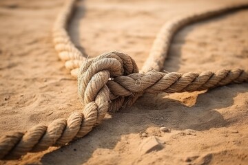 thick ropes on the ground without any usage